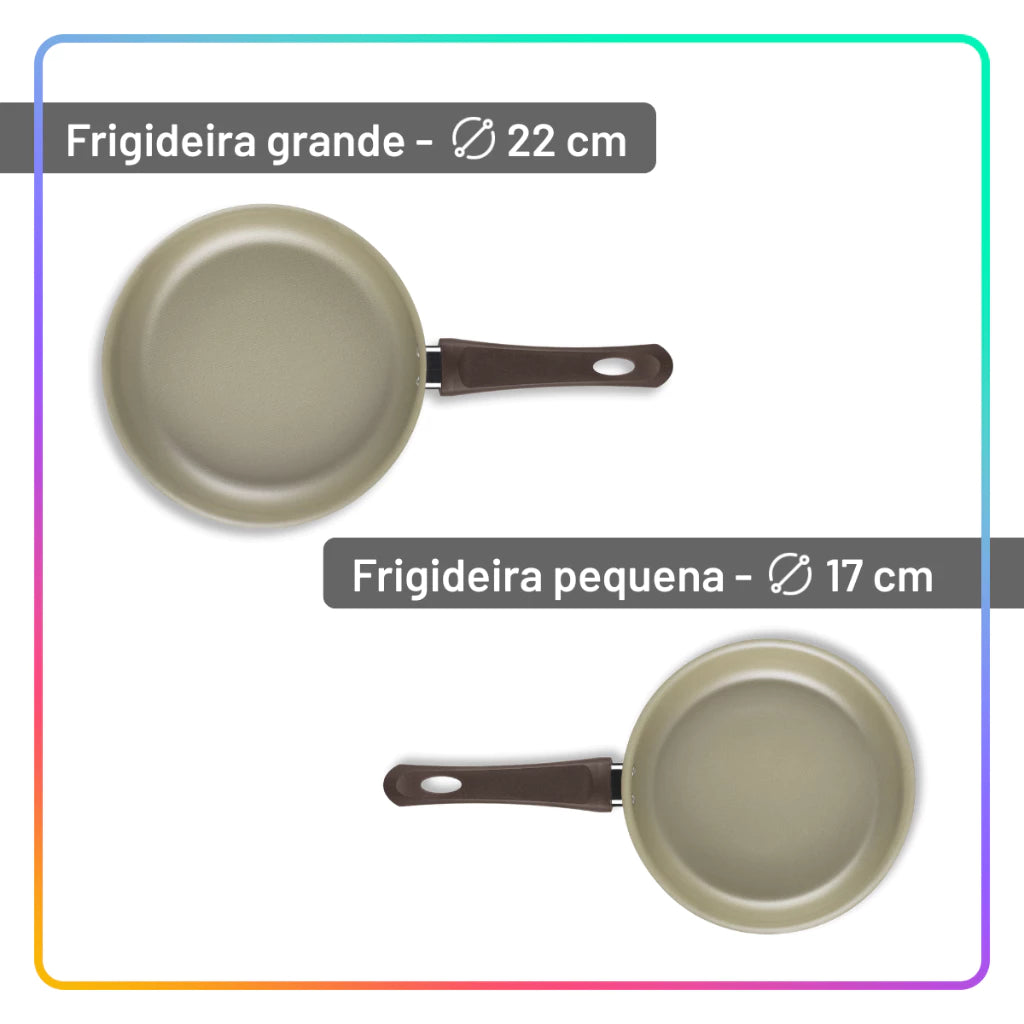 Jogo De Panelas Antiaderente Teflon 7 peças + 3 utensílios