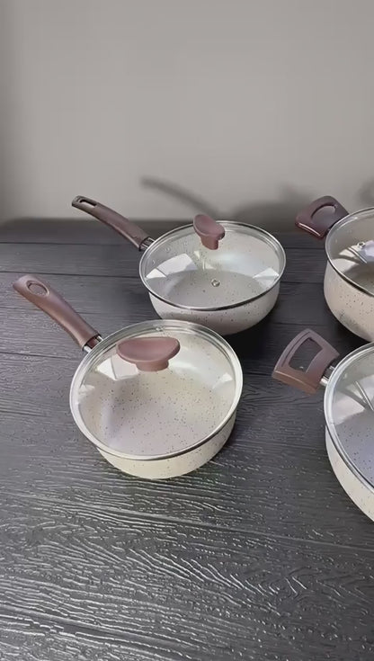 Jogo De Panelas Antiaderente Teflon 7 peças + 3 utensílios