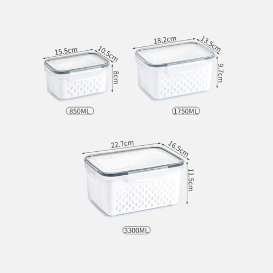 Kit 3 Potes Organizador de Geladeira