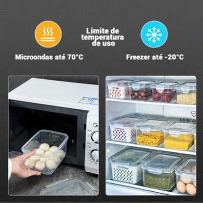 Kit 3 Potes Organizador de Geladeira